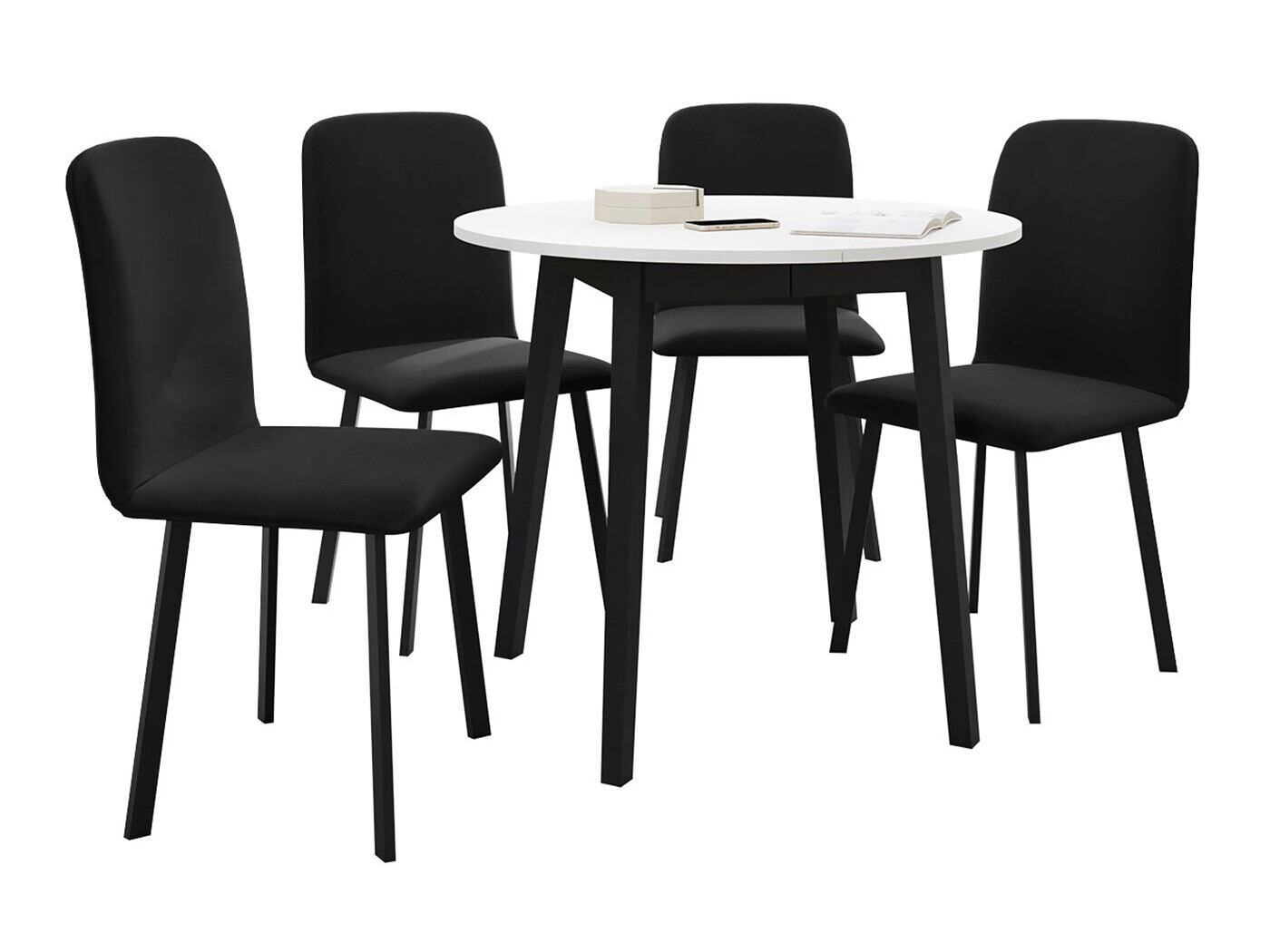 Conjunto para refeições Edmond 119 (Branco + Preto)