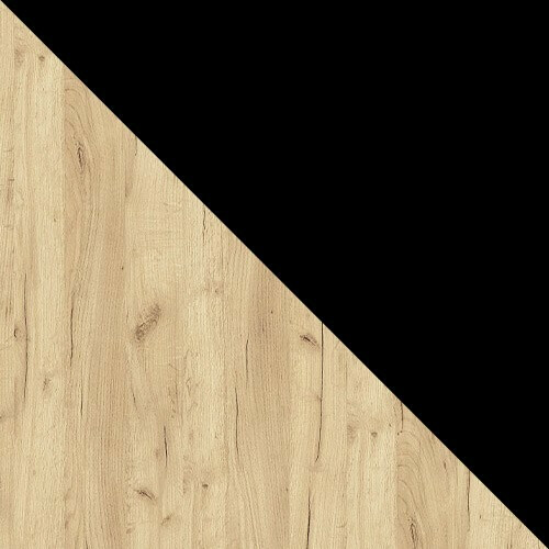 Conjunto para refeições Edmond 120 (Craft de carvalho dourado + Preto)