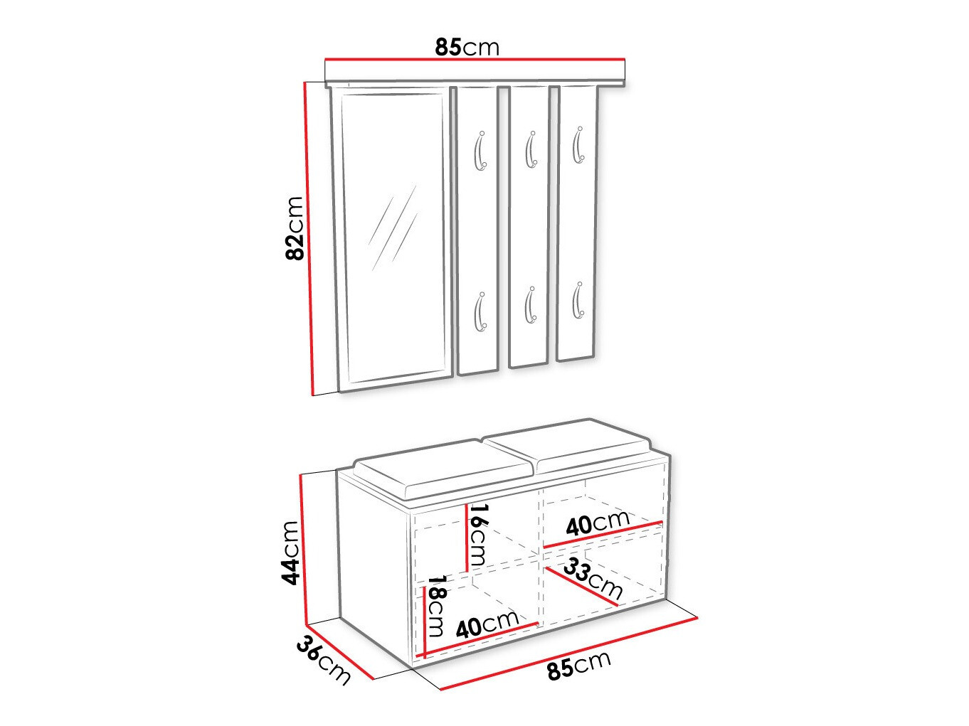Conjunto para corredor Ferrus (Branco)