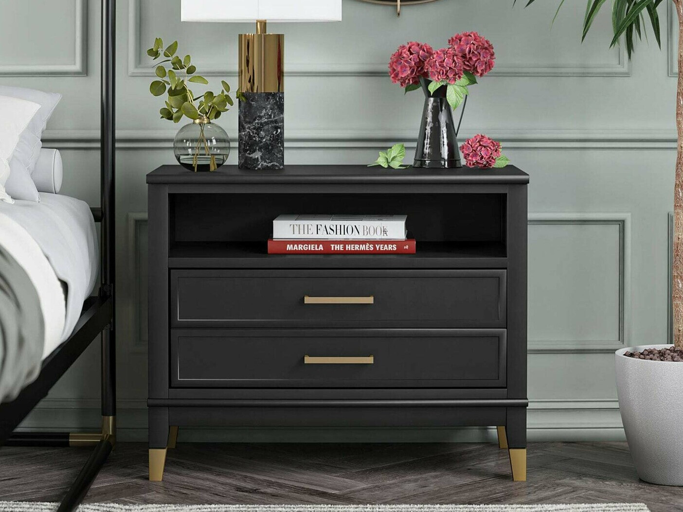 Mesa de cabeceira Belromu 107 (Preto)
