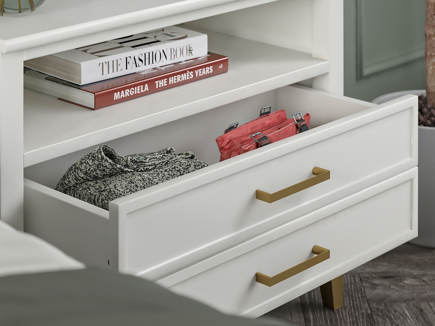 Mesa de cabeceira CosmoLiving by Cosmopolitan Belromu 107 (Branco)