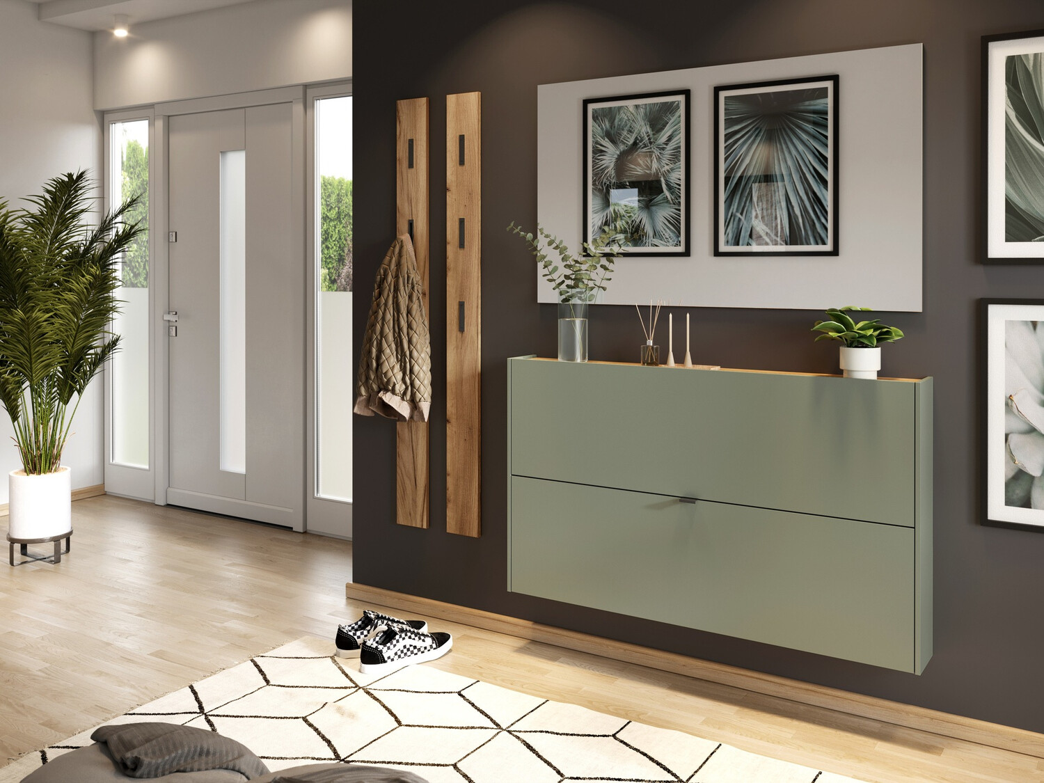 Sapateira Cirsale 108 (Verde empoeirado + Navarra carvalho)