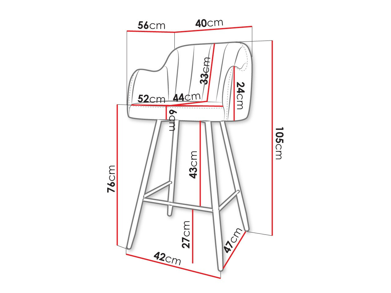 Banco de bar Comfivo Anser I (Magic Velvet 2216)