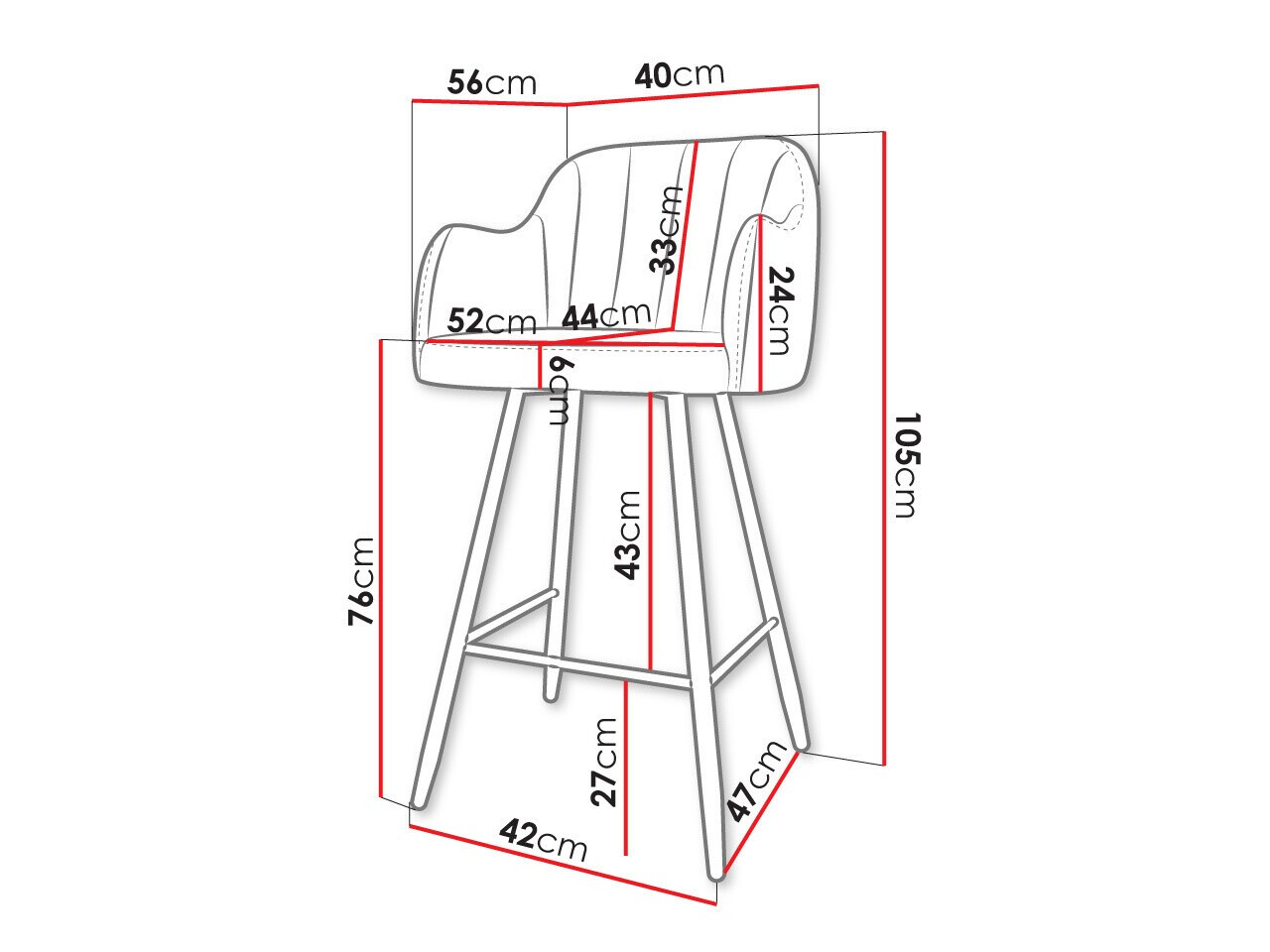 Banco de bar Comfivo Anser I (Magic Velvet 2217)
