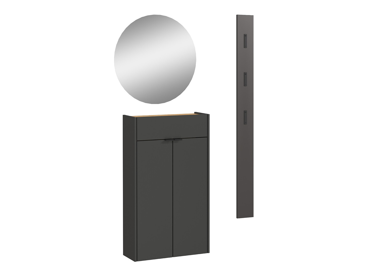 Conjunto para corredor Cirsale 104 (Grafite + Navarra carvalho)