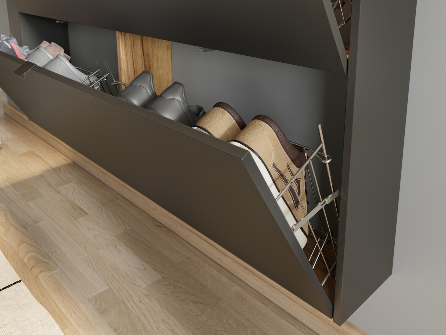 Conjunto para corredor Cirsale 109 (Grafite + Navarra carvalho)