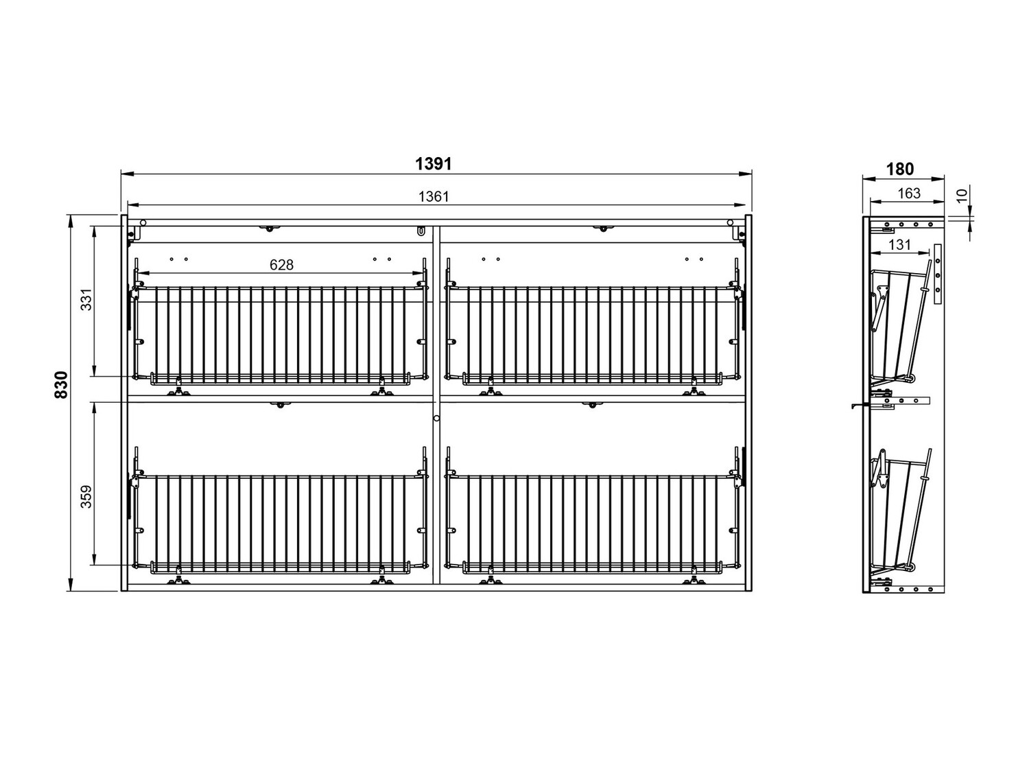 Conjunto para corredor Cirsale 109 (Grafite + Navarra carvalho)