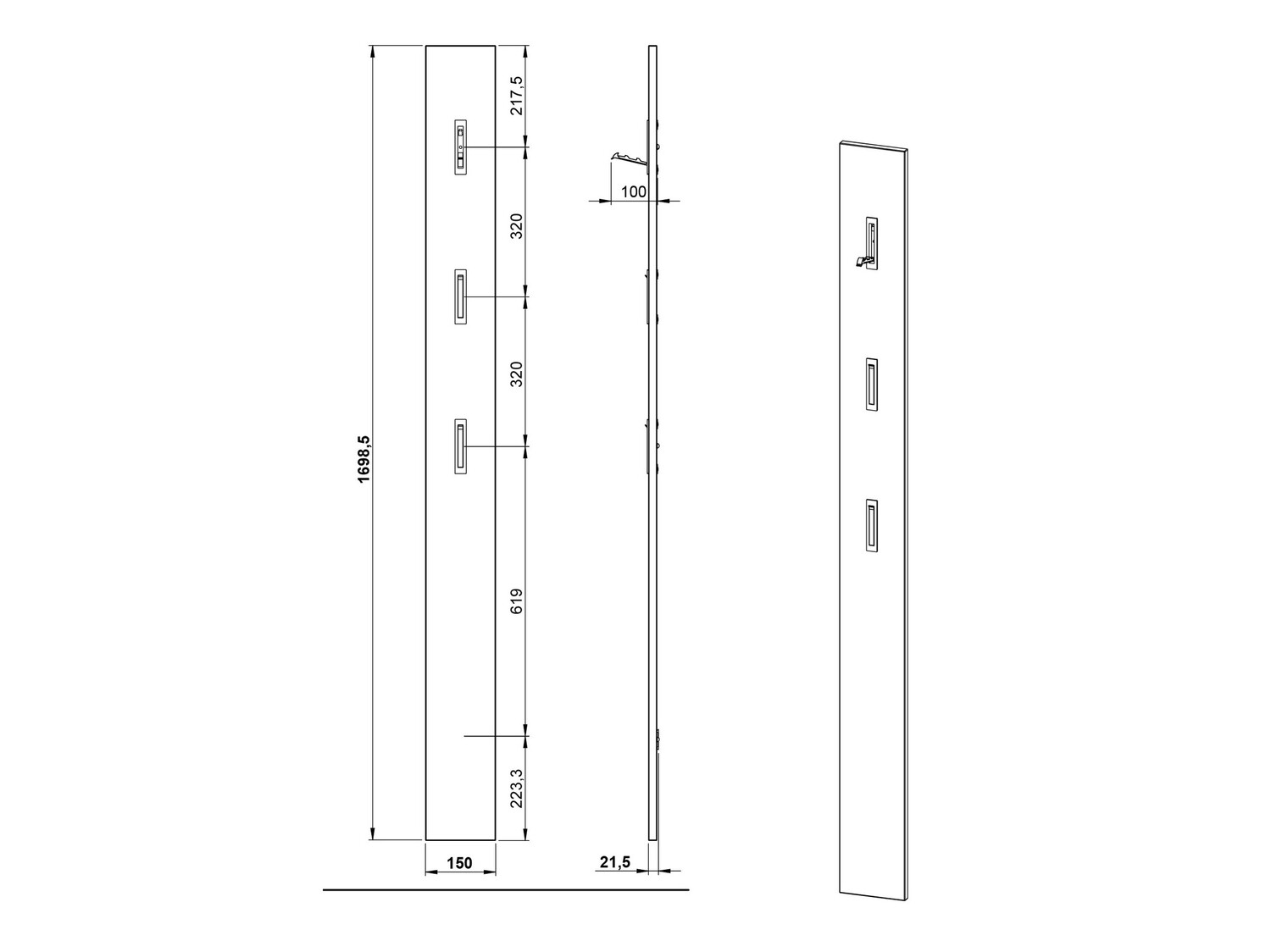 Conjunto para corredor Cirsale 109 (Verde empoeirado + Navarra carvalho)