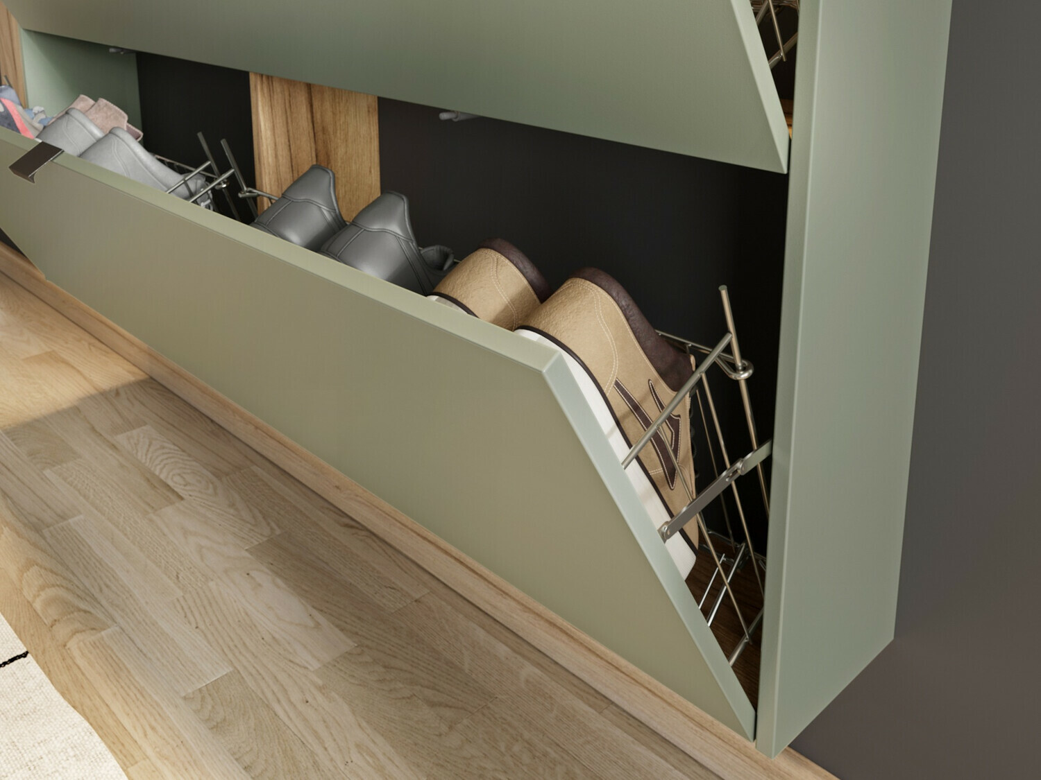 Conjunto para corredor Cirsale 109 (Verde empoeirado + Navarra carvalho)