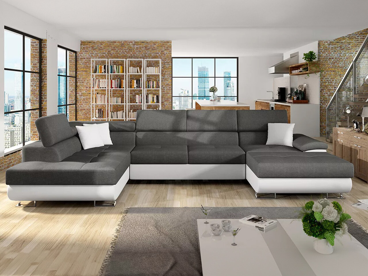 Sofá de canto Comfivo Ruta IV (Soft 017 + Lux 06 + Soft 017)