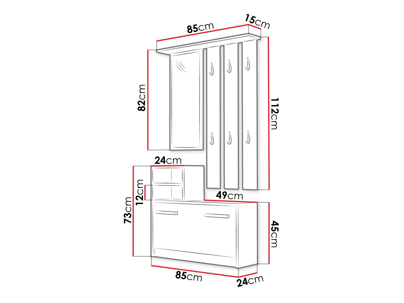 Conjunto para corredor Candum (Branco)