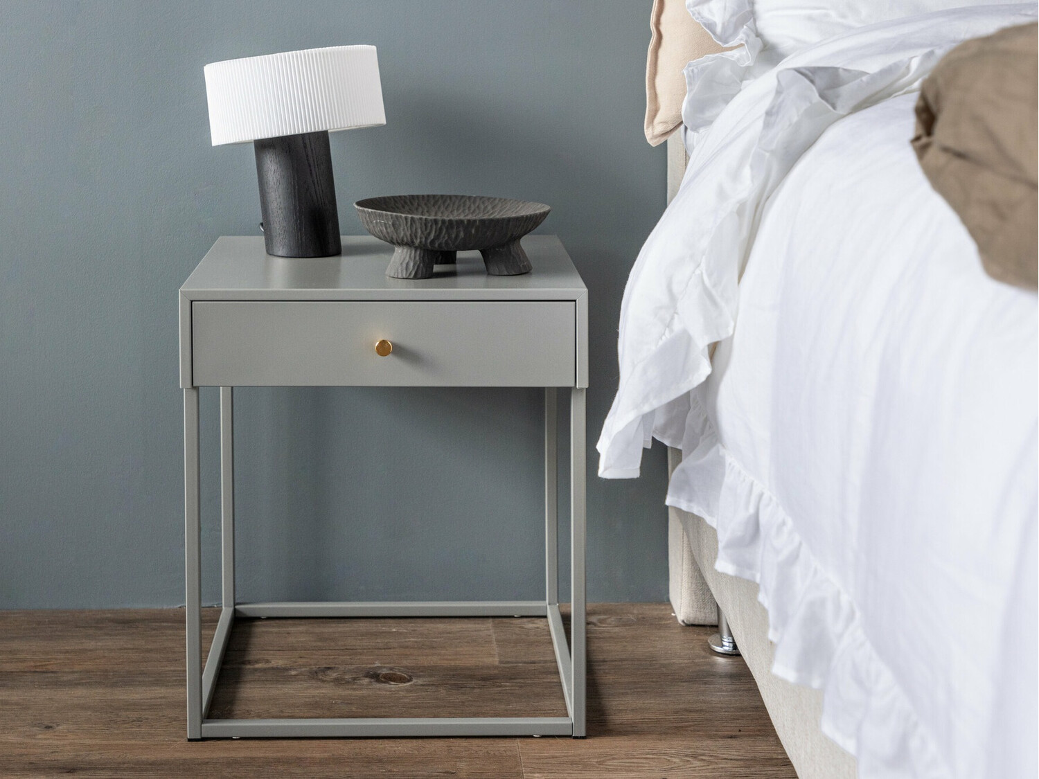 Mesa de cabeceira Evasevu 104 (Cinzento claro)