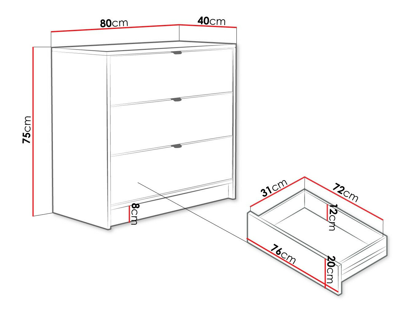 Cómoda Comfivo Larmire 102 (Preto)