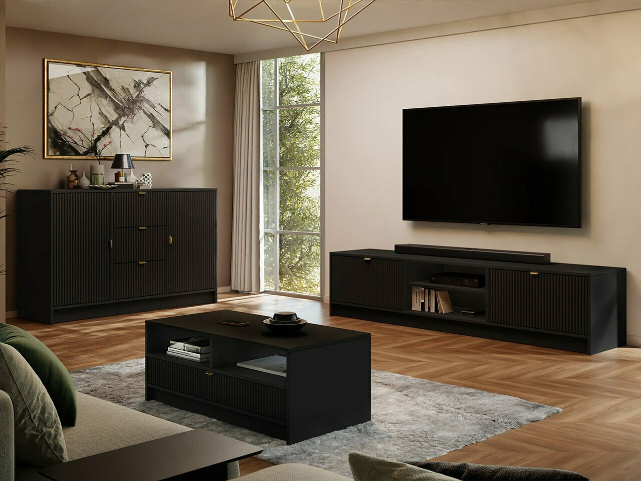 Móvel de TV Comfivo Larmire 104 (Preto)