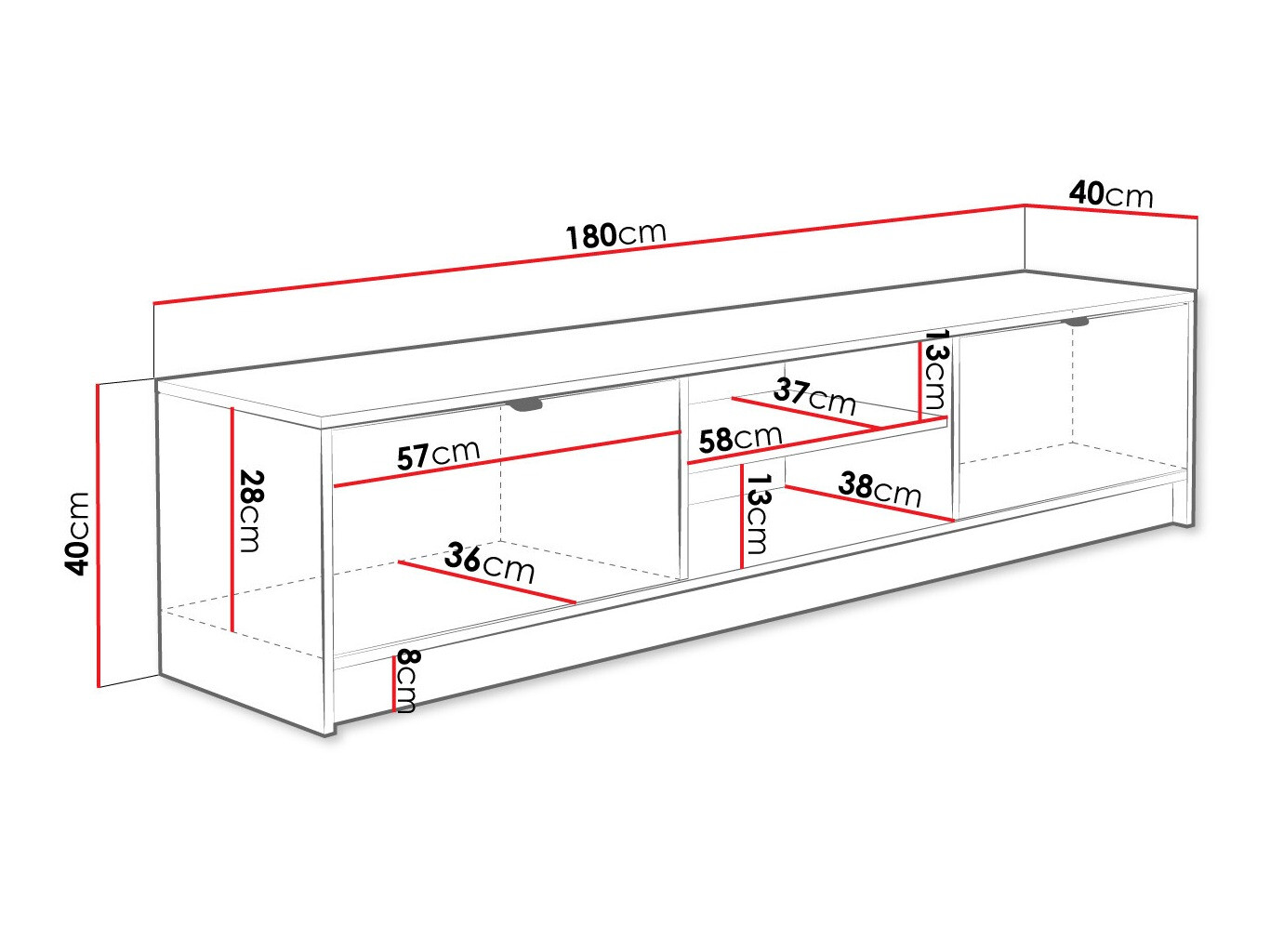 Móvel de TV Comfivo Larmire 104 (Preto)
