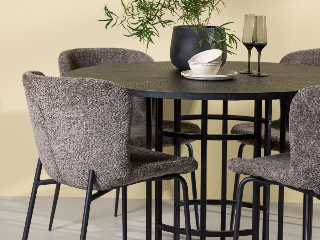 Conjunto para refeições Dallas 4143 (Castanho + Preto)