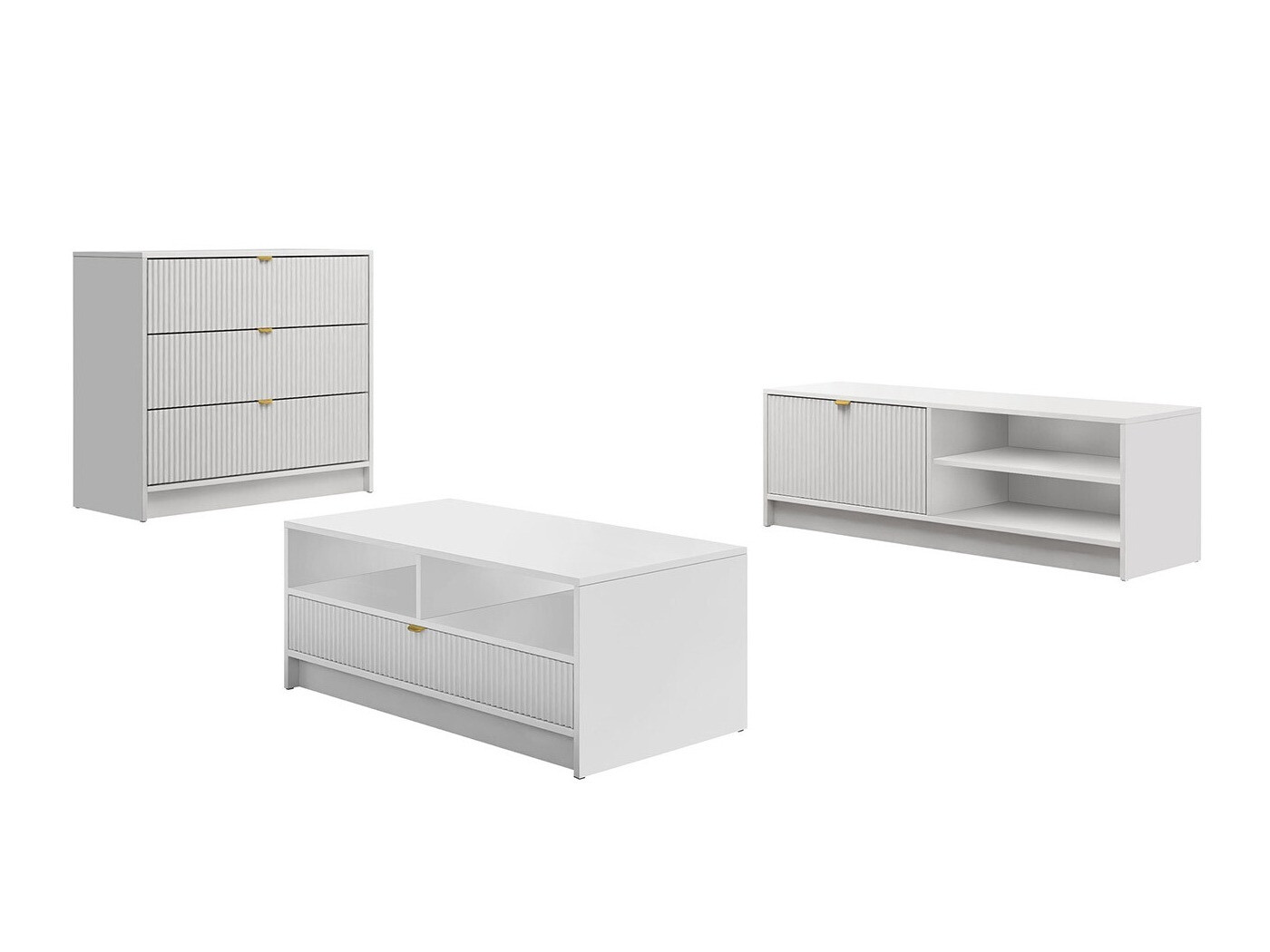 Conjunto para sala de estar Comfivo Larmire 108 (Branco)