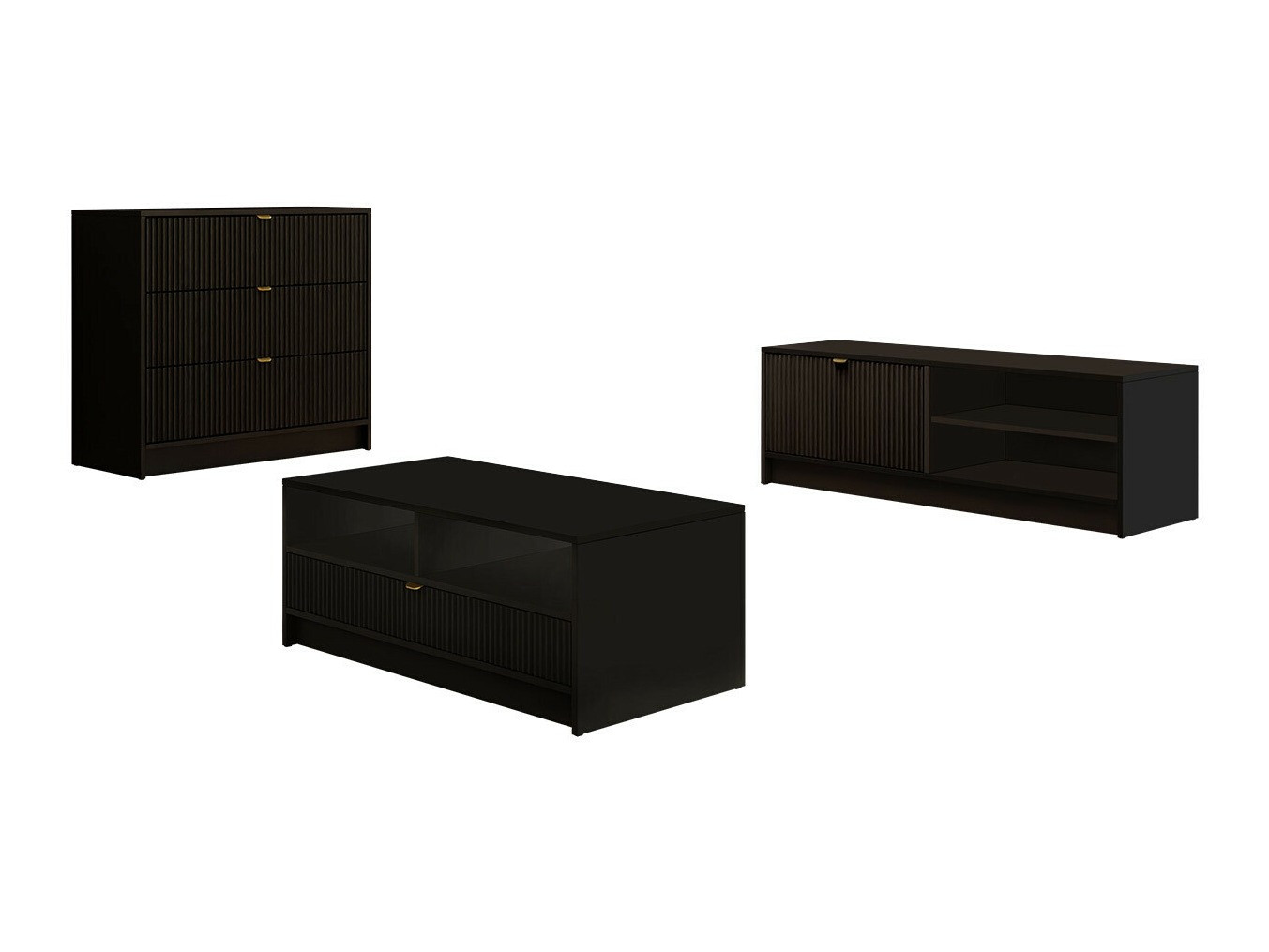 Conjunto para sala de estar Comfivo Larmire 108 (Preto)