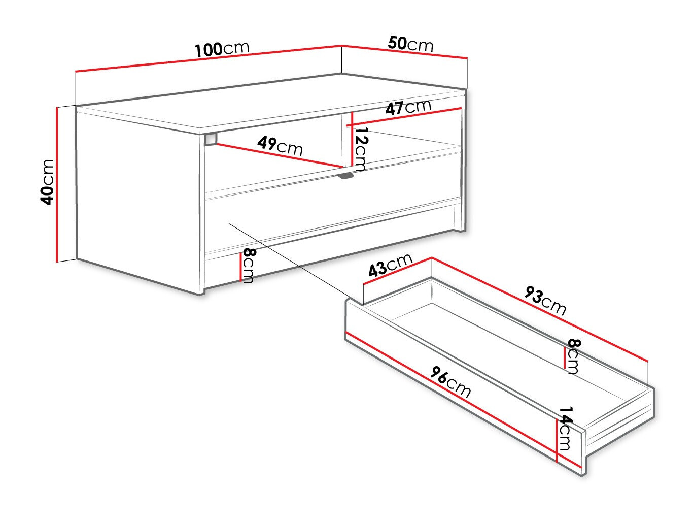 Mesa de centro Comfivo Papilio (Preto)