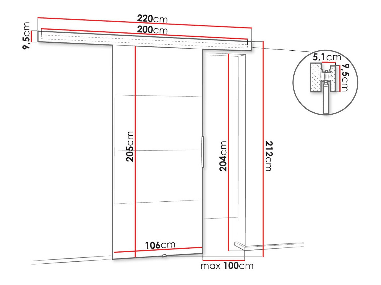 Porta de correr Dover 146 (Branco)