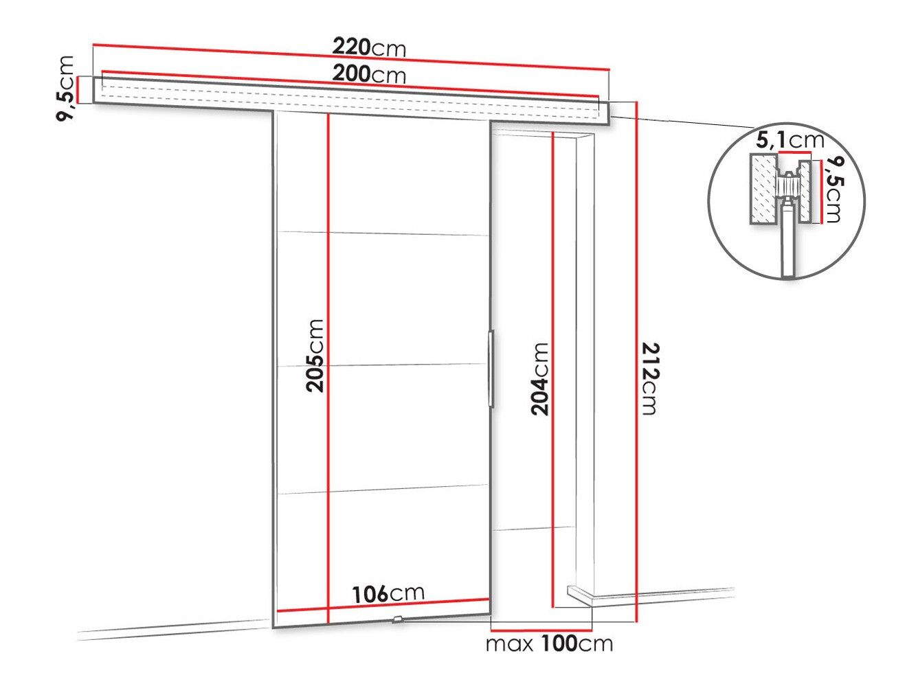 Porta de correr Dover 146 (Madeira de freixo escura)