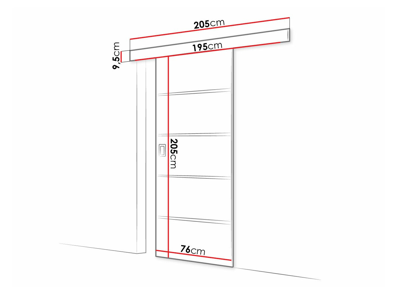 Porta de correr Dover 214 (Carvalho sonoma)