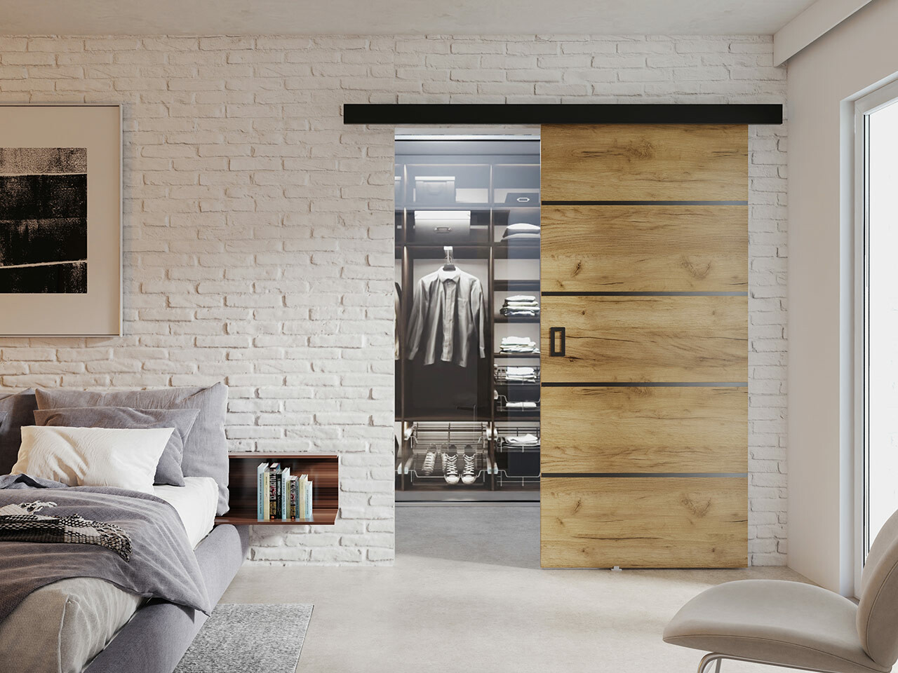 Porta de correr Dover 214 (Craft carvalho)