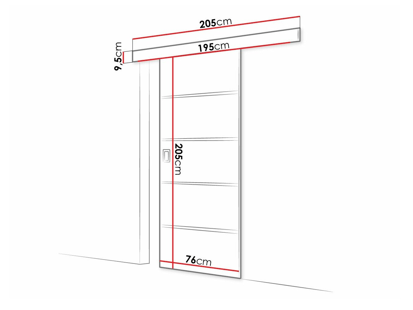 Porta de correr Dover 214 (Freixo escuro)