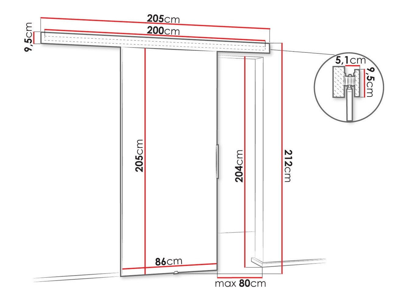 Porta de correr Dover 141 (Branco)
