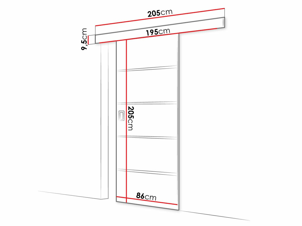 Porta de correr Dover 171 (Branco)