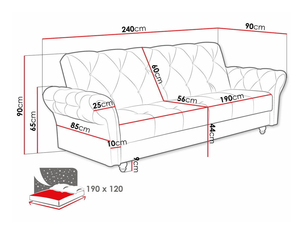 Sofá cama Columbus 209 (Kronos 22)