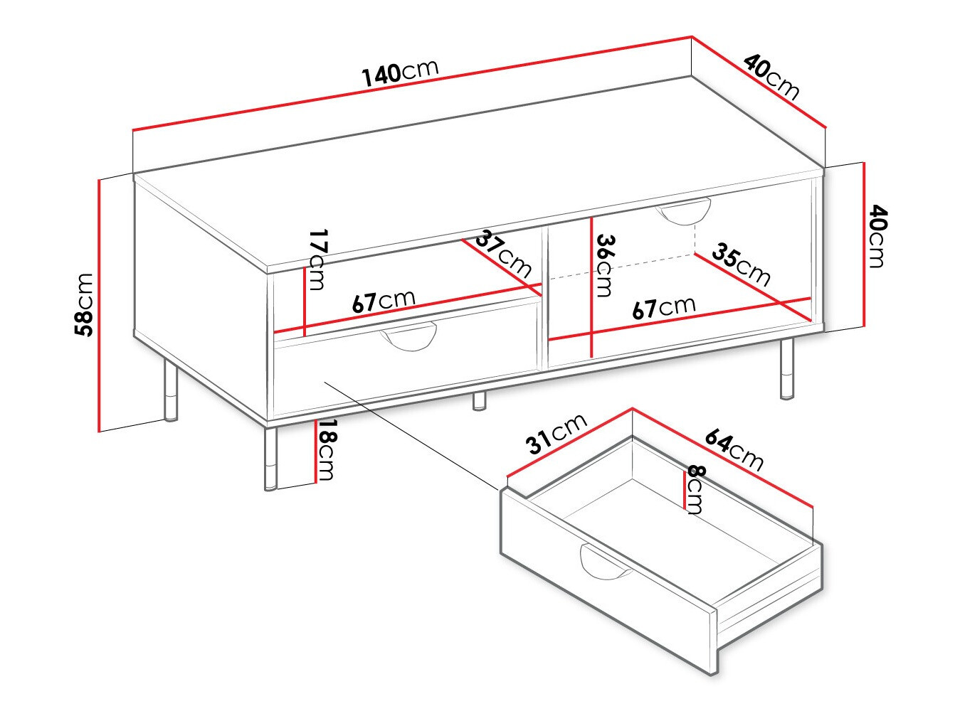 Móvel de TV Comfivo Levevai 104