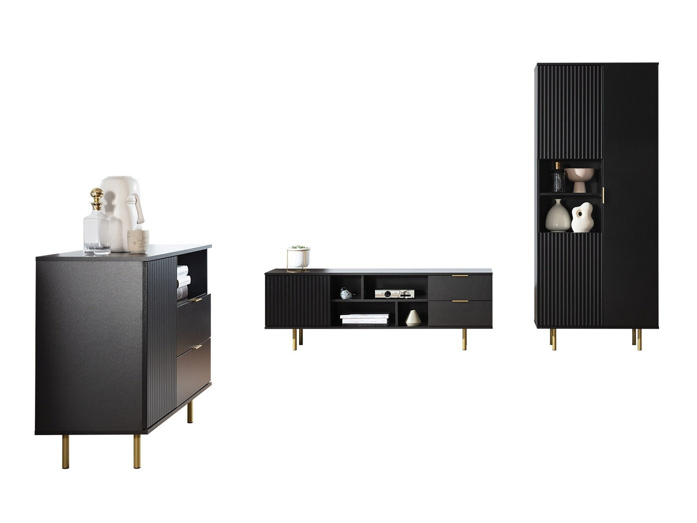 Conjunto para sala de estar Decus II (Preto)