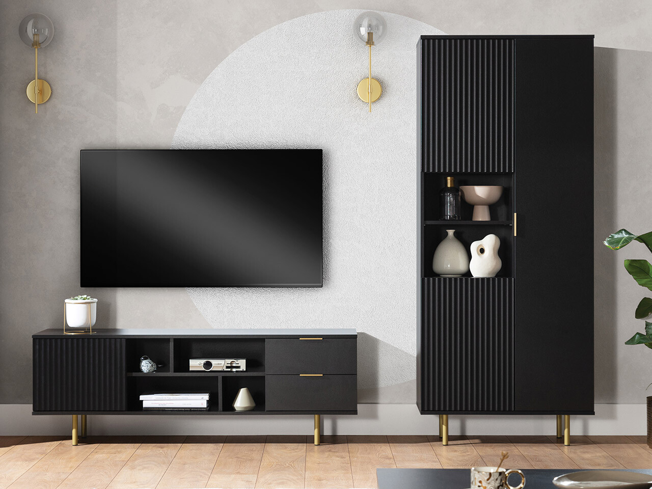 Conjunto para sala de estar Decus III (Preto)