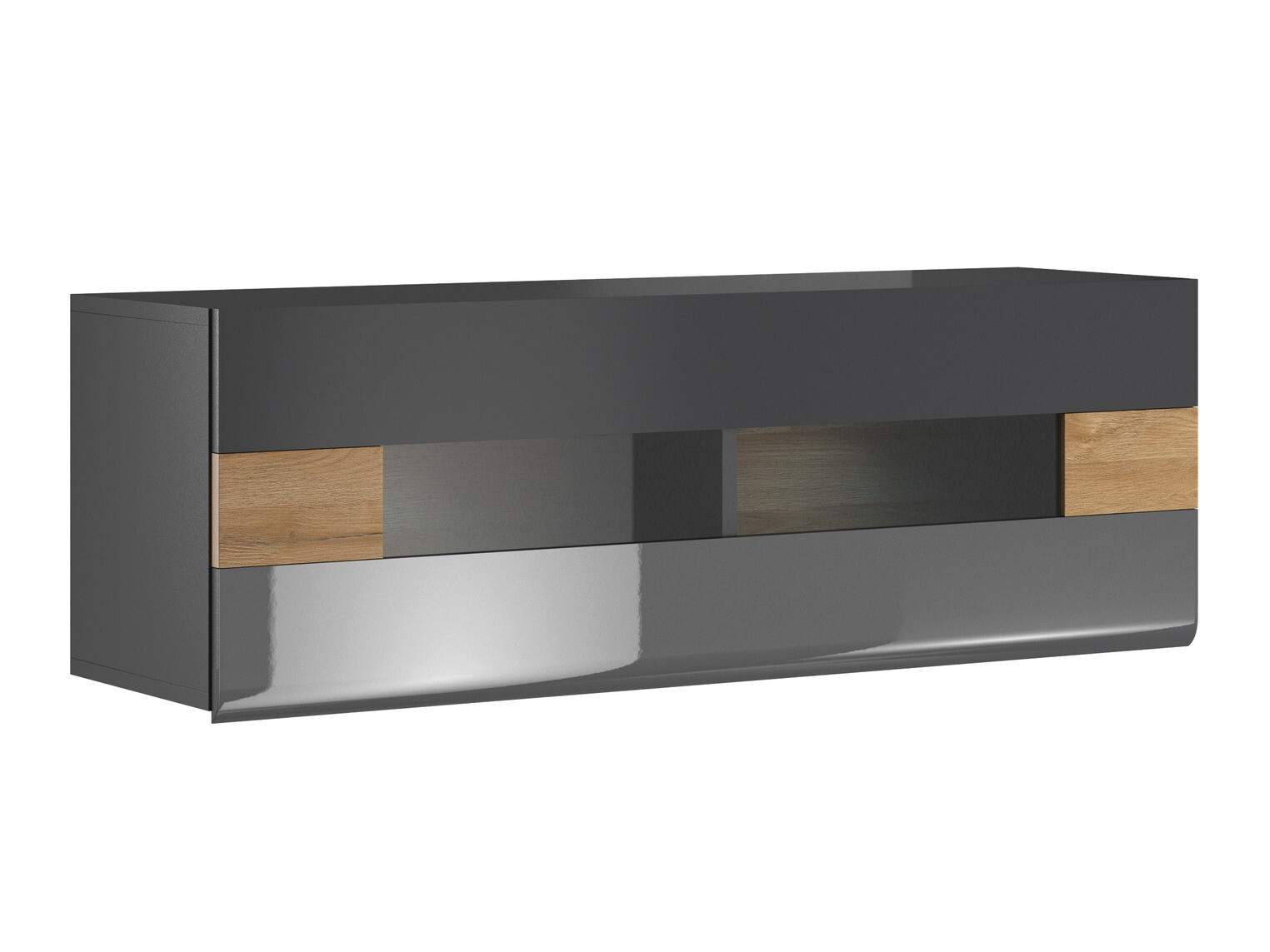 Armário suspenso Torsone 116 (Antracite + Gloss antracite + Carvalho Grandson)