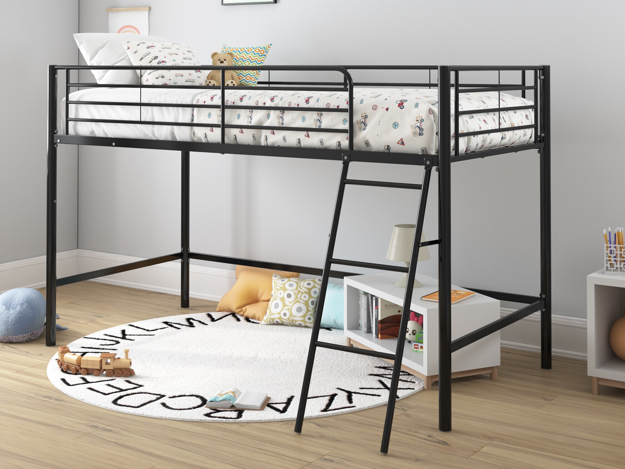 Cama alta Denton 1224 (Preto)