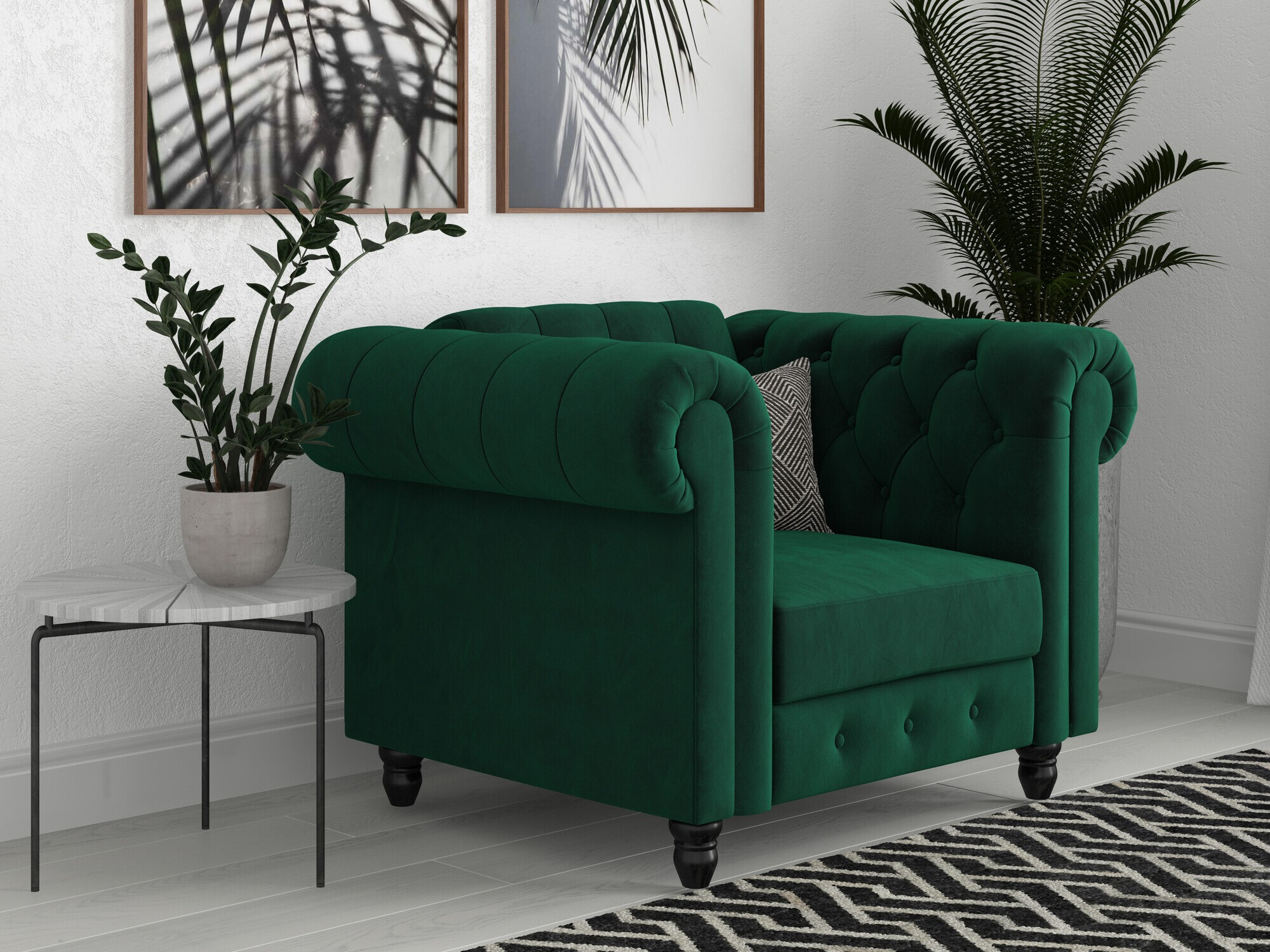 Chesterfield poltrona Tulsa 630 (Verde escuro)