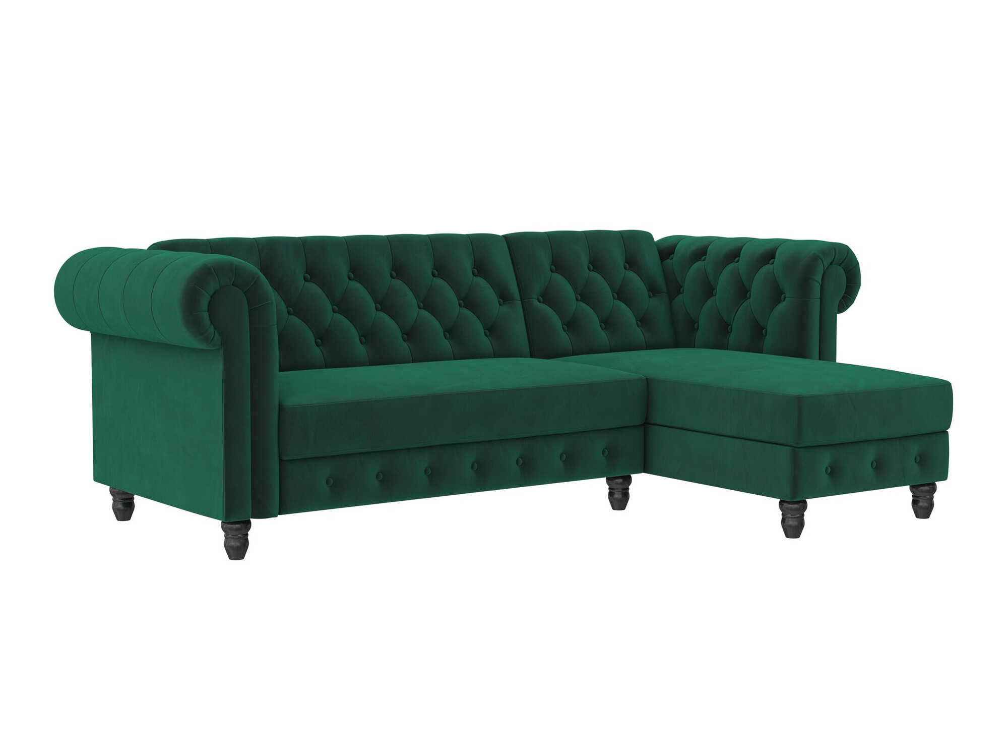 Chesterfield sofá de canto Tulsa 622 (Verde escuro)