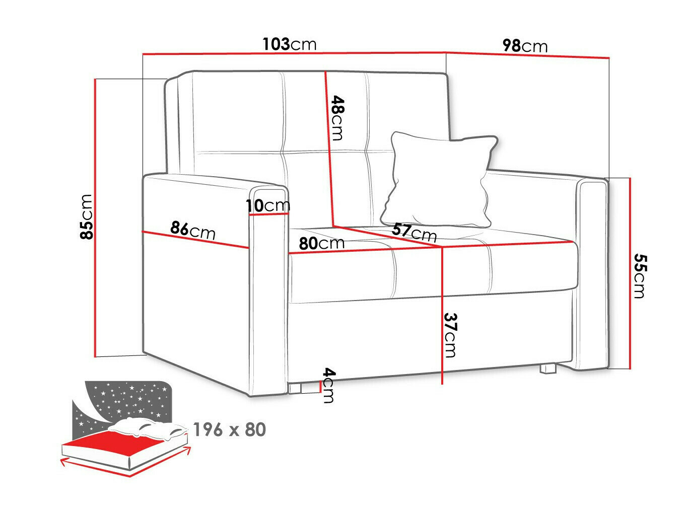 Poltrona Nuvora I (Alova 04 + Alova 46)