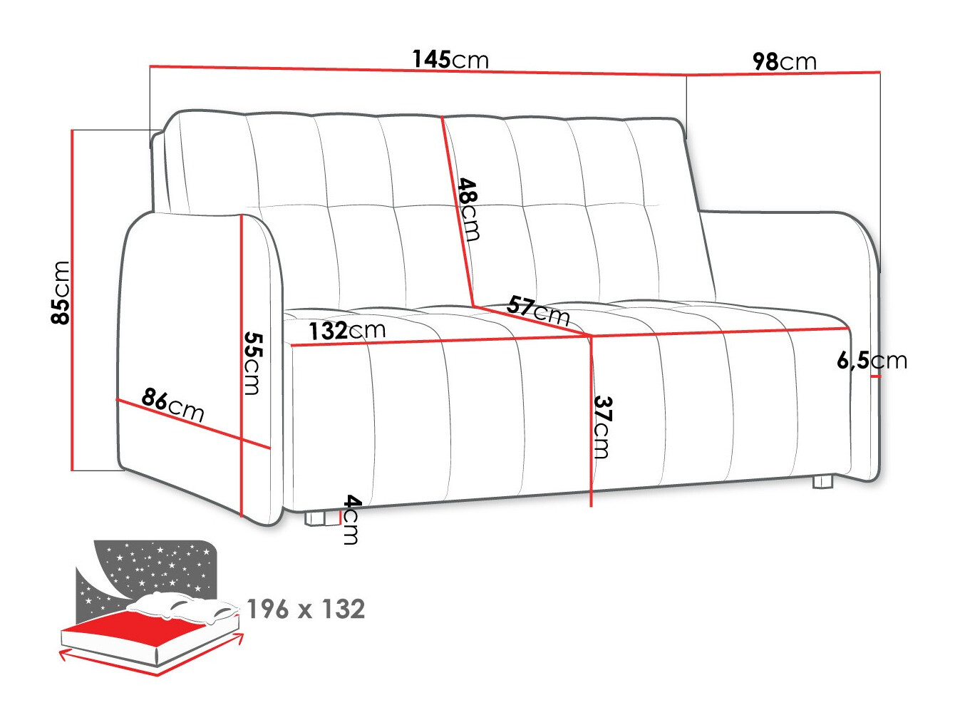 Sofá-cama Aquarin III (Paros 6)