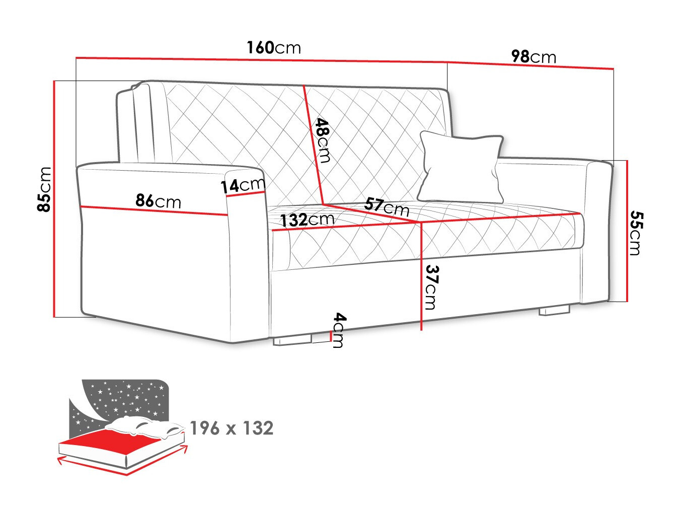 Sofá-cama Clarona III (Zanzibar 190)