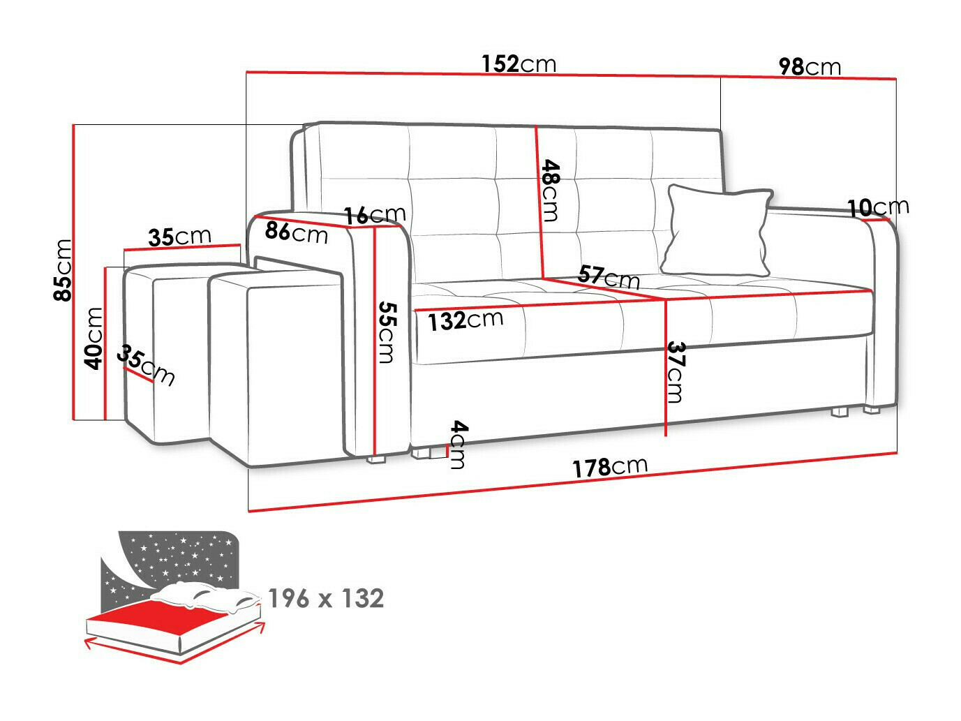 Sofá cama Columbus 158 (Enjoy 17)