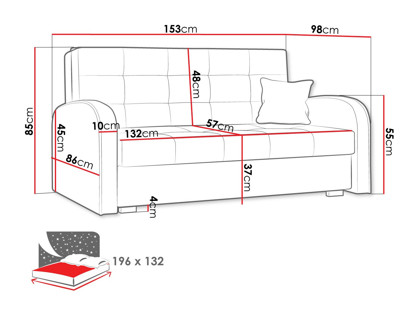 Sofá-cama Silona III (Kronos 07)