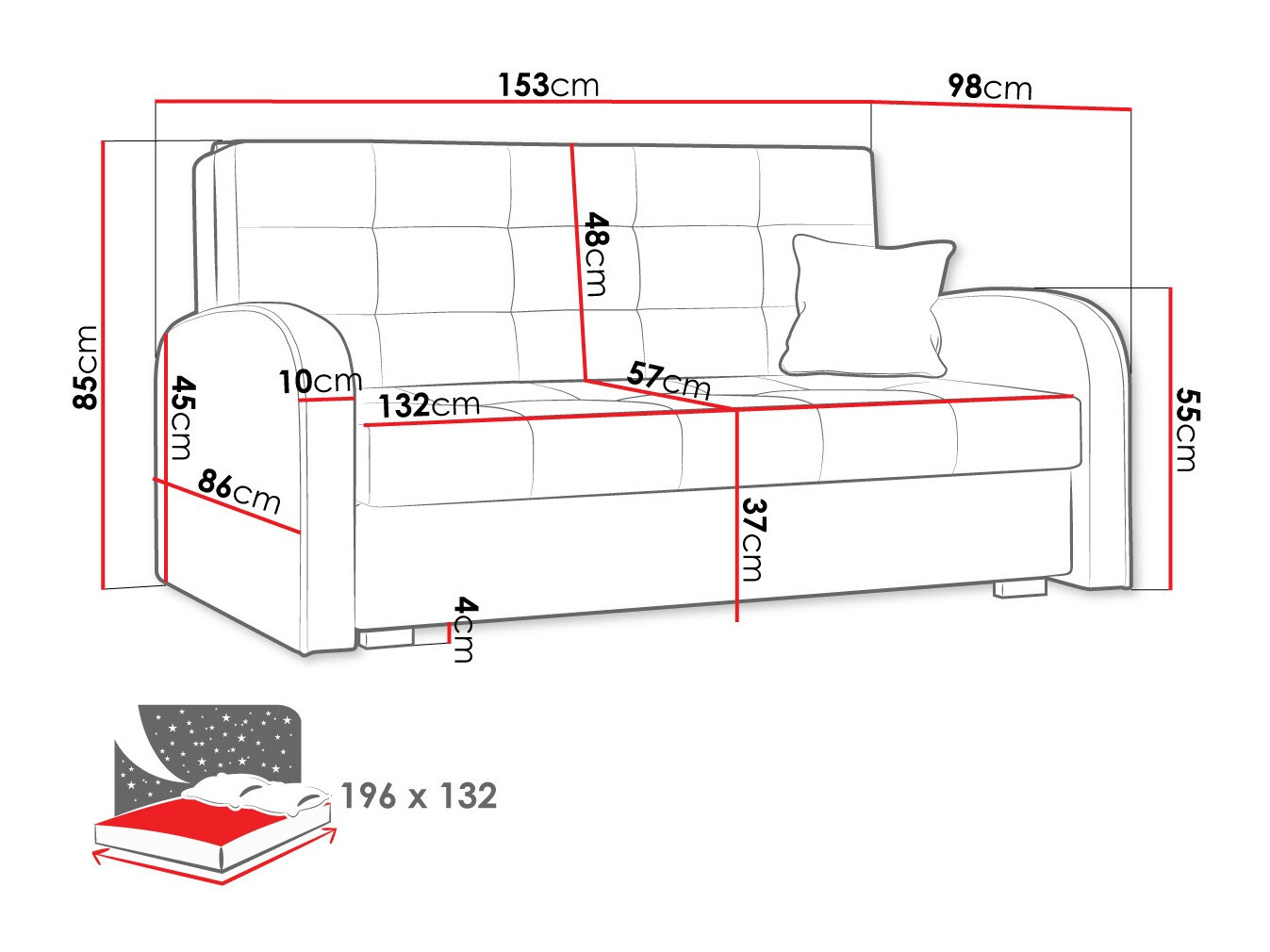Sofá-cama Silona III (Kronos 09)