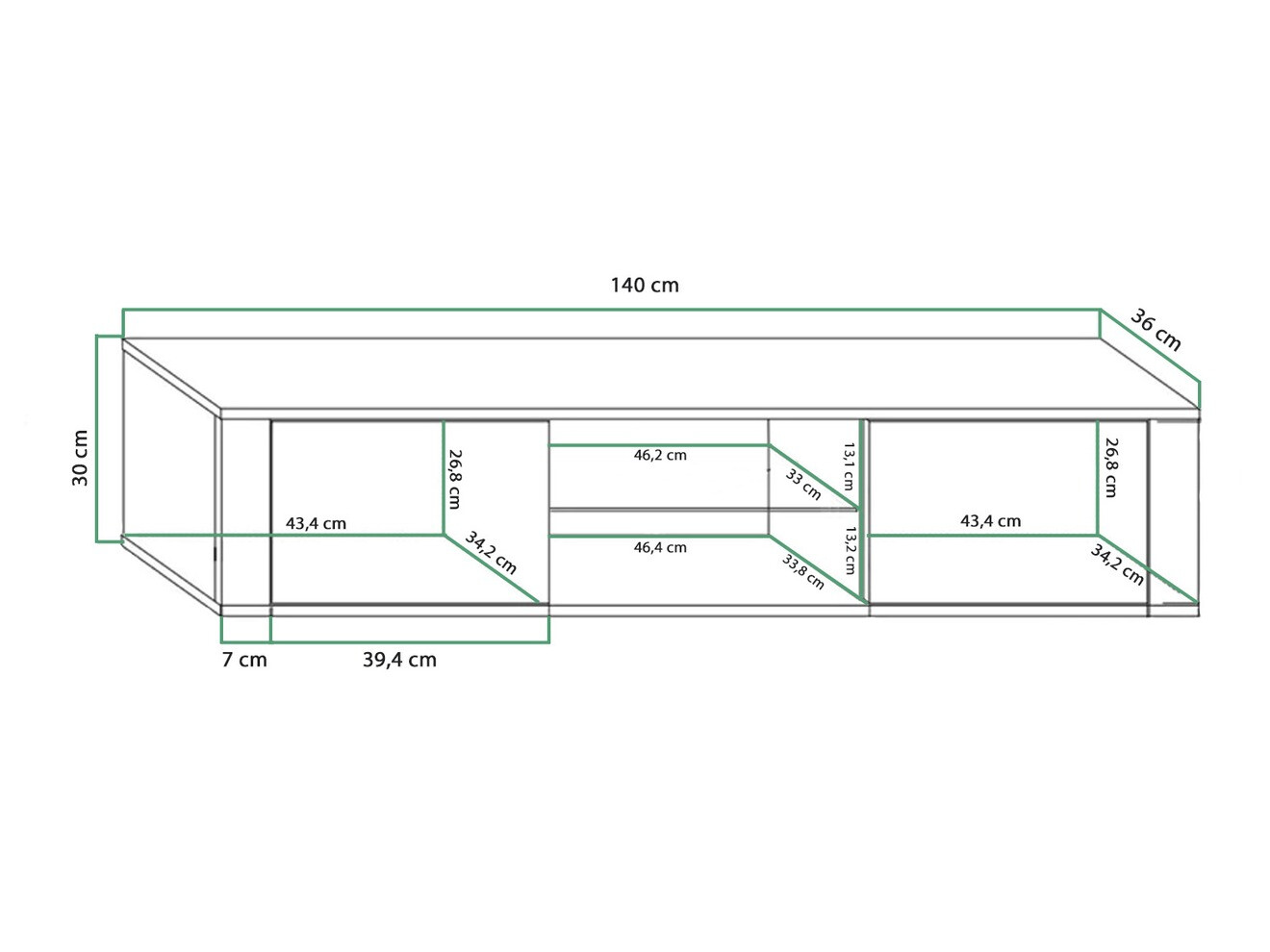 Móvel de TV Gilroy 104 (Branco + Branco brilhante)