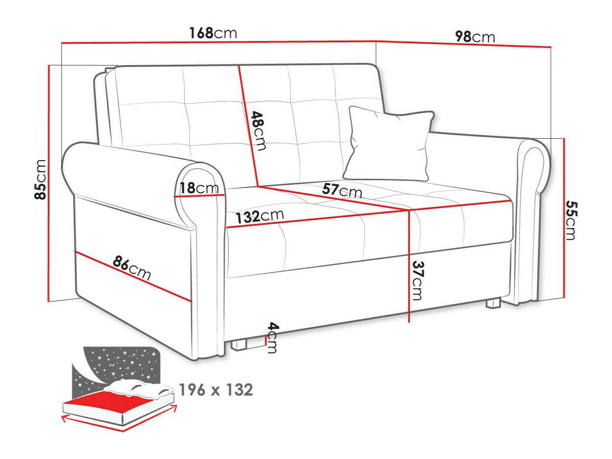Sofá cama Columbus 129 (Mono 232)