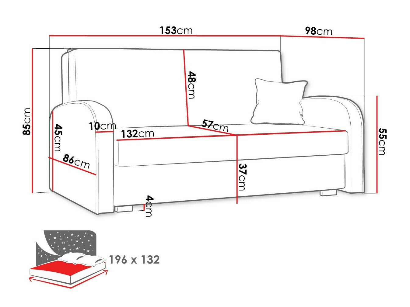 Sofá-cama Galona III (Mono 244 + Sorriso 4)