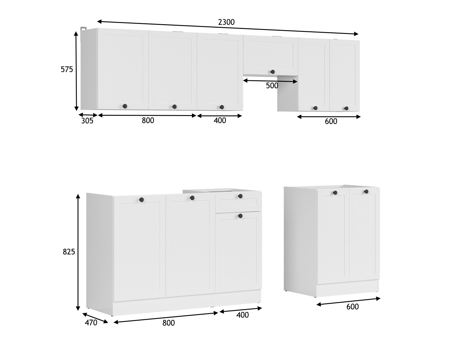 Conjunto de cozinha modular Classic White 120