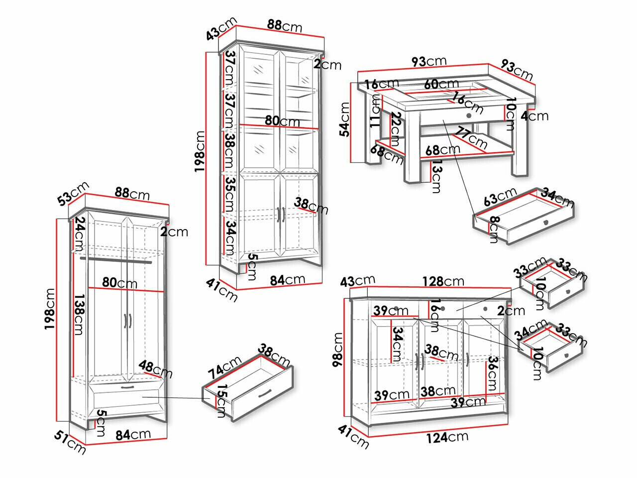 Conjunto para sala de estar Elblevo 112