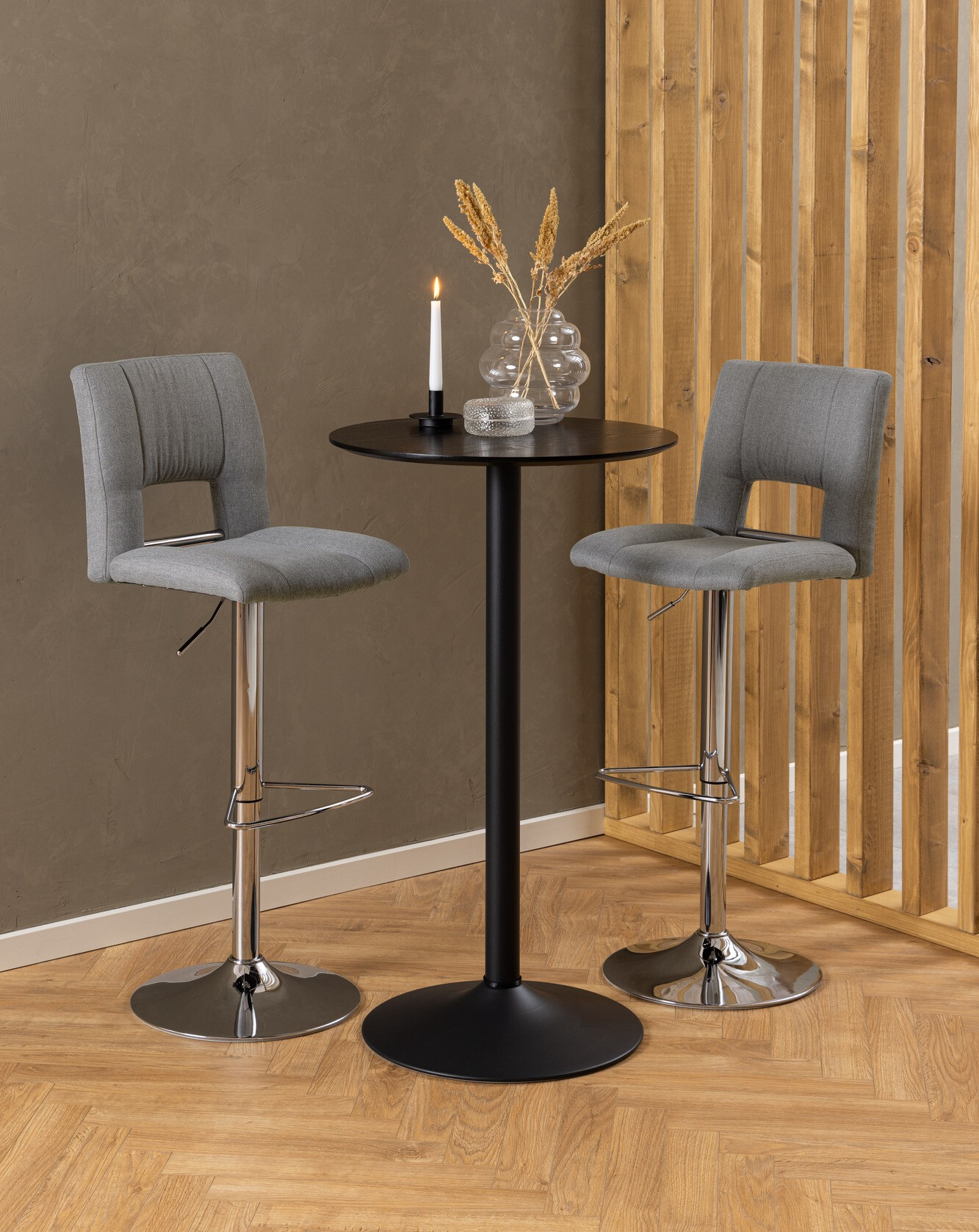 Banco de bar Norsica 164 (Cinzento claro + Prateado)